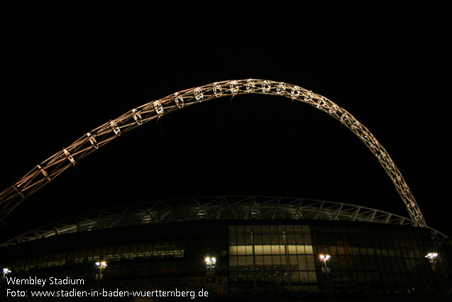 Wembley Stadium at night, London