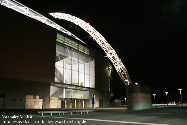 Wembley Stadium at night, London