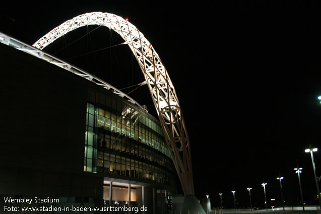 Wembley Stadium at night, London