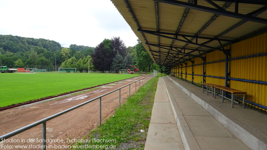 Zschopau, Stadion in der Sandgrube